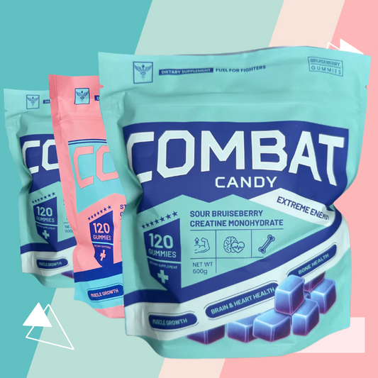 Combat Candy Variety Pack - 3 Month Supply (2 Sour Bruiseberry, 1 Strawberry Punch) - 360 Count - Delicious Creatine -