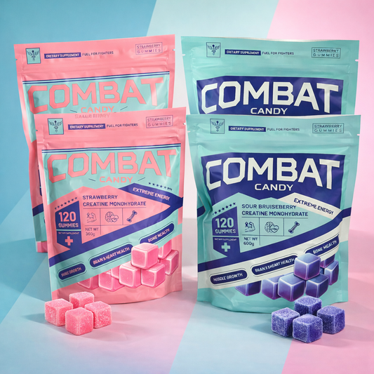 Combat Candy Sweet & Sour Christmas Combo Creatine Gummies - 480 Count -  Delicious Creatine